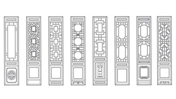 漳平喜迎门中式花格CAD设计图样式大全